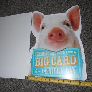 New Giant Hallmark Father's Day Greeting Card pig